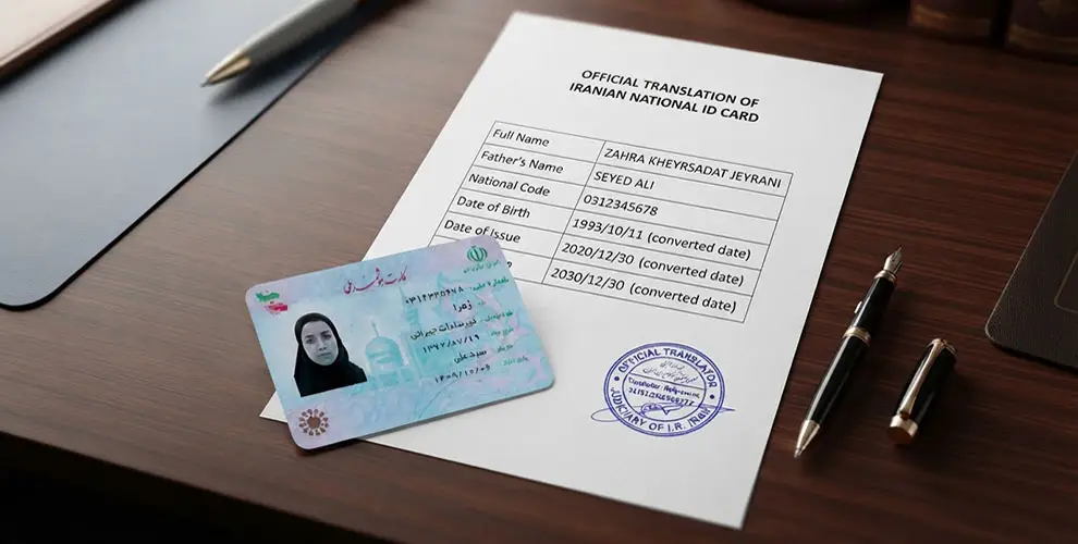 ترجمه کارت ملی